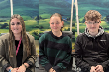 Three young apprentices at the Benenden Offices